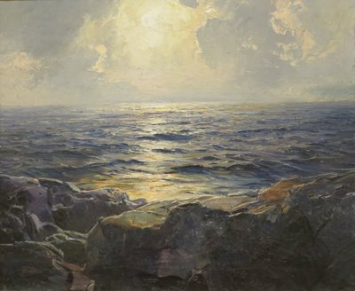 Lever de lune sur des mers tumultueuses - Frederick Judd Waugh